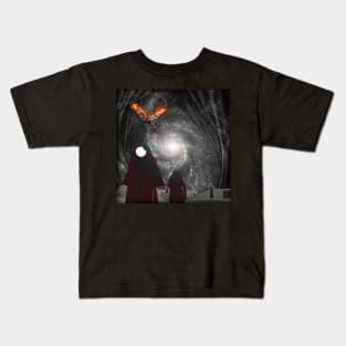 Faceless entities in red cloaks Kids T-Shirt